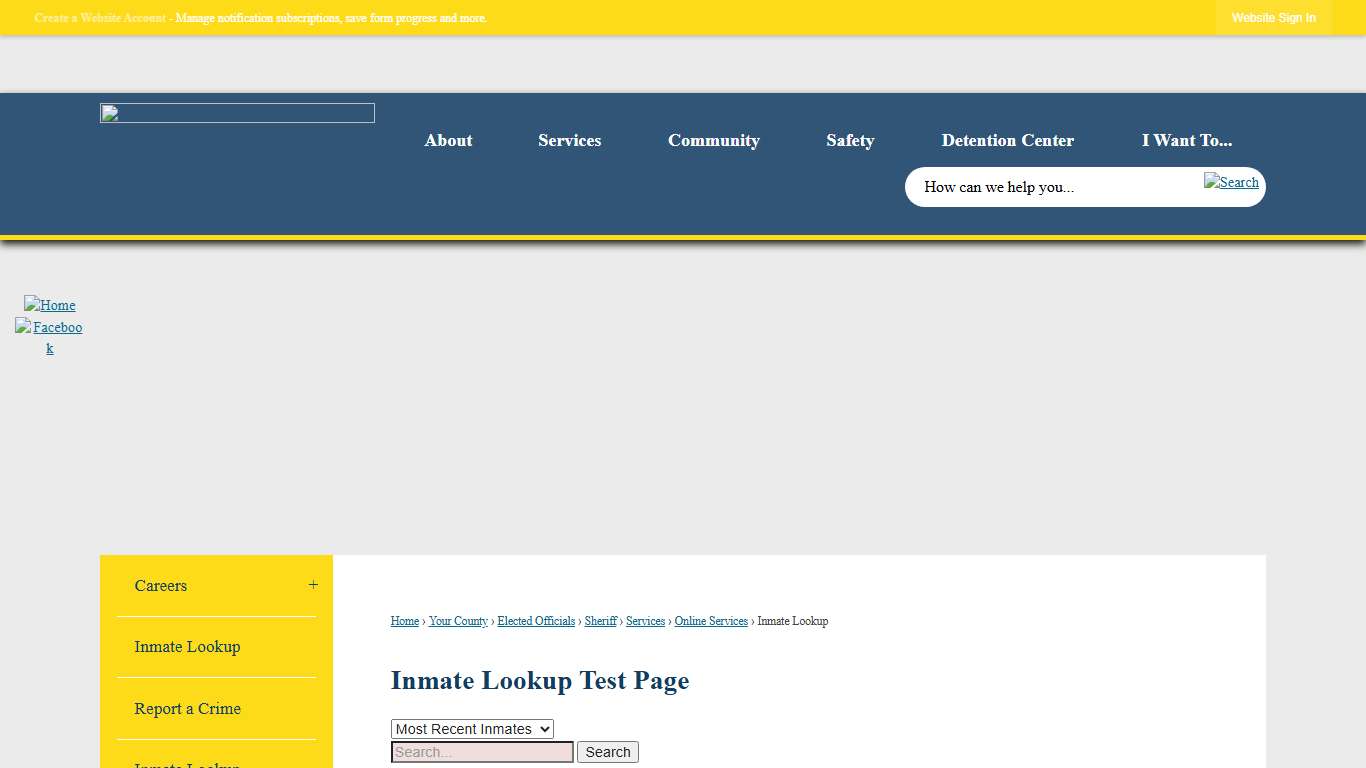 Inmate Lookup Test Page Jackson County, MS